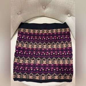 Patterned Black and Pink Women's Skirt